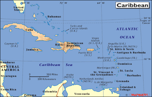 Global Appointments Caribbean Map